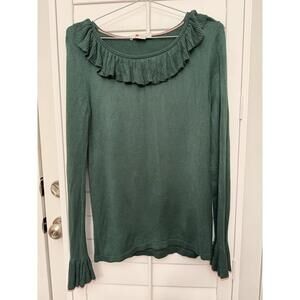 Boden Lavinia Ruffle Jumper in green  size 4